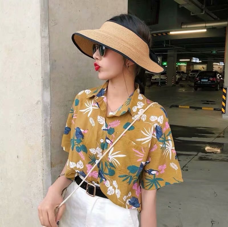 109花鸟#白 黄 墨绿P15 M-3XL (2)