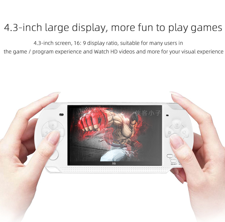 掌上游戏机-外贸X6掌上PSP游戏机 4.3寸彩屏