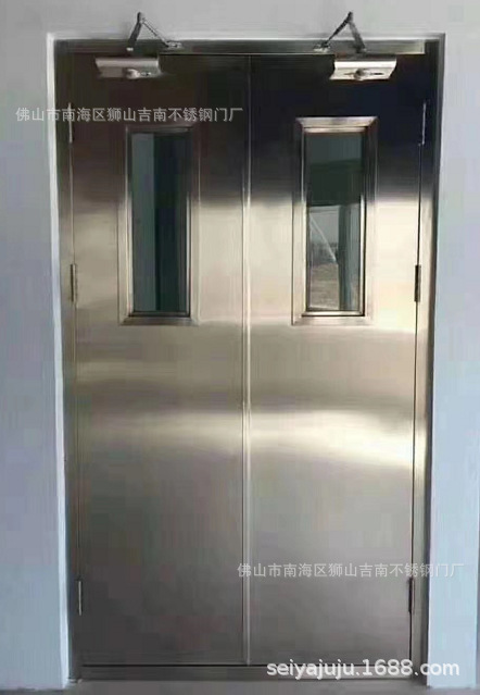 304不锈钢防火带玻璃双门