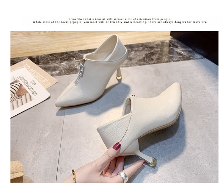 高跟鞋今天细跟两穿单鞋