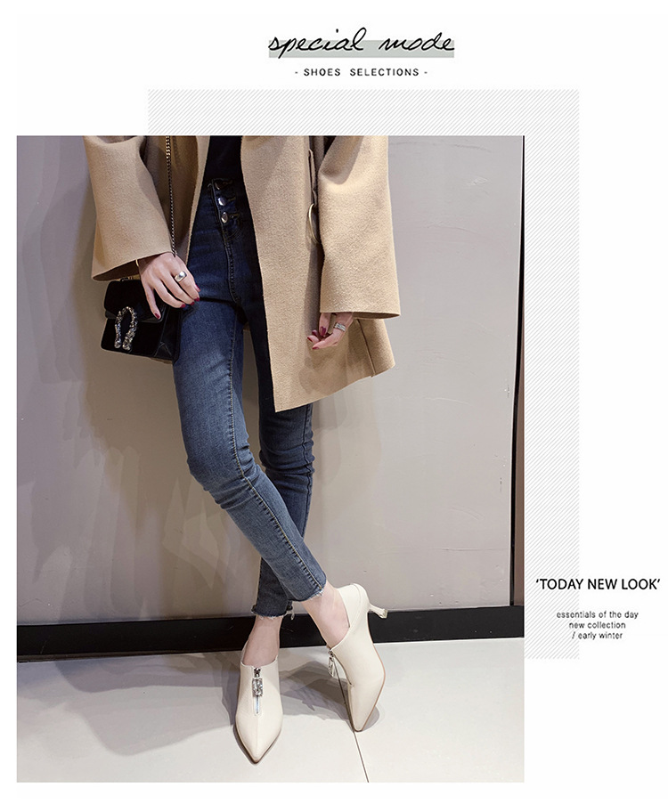 高跟鞋今天细跟两穿单鞋