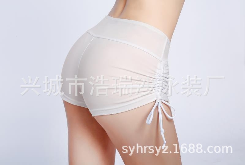 外贸出口泳裤女士打底防走光平角运动瑜伽短裤安全