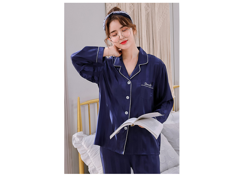 仿真丝情侣家居服