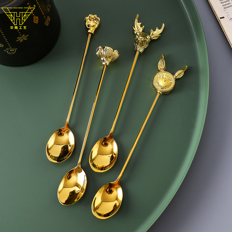 鹿头钟表咖啡勺主图2