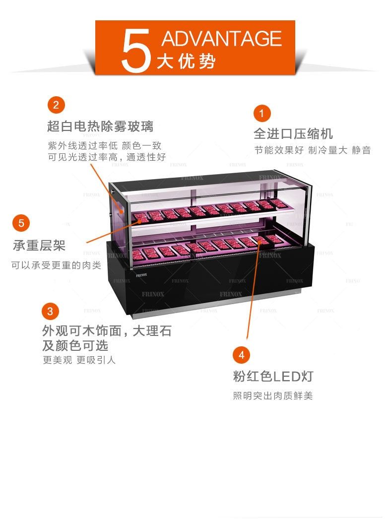 B1275B4猪羊牛肉冷鲜柜保鲜展示柜牛肉冷鲜柜保鲜冷藏设备