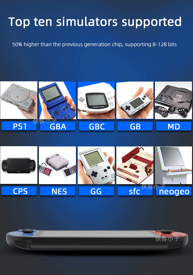 X12 7英寸PSP掌上游戏机掌机GBAFCNES