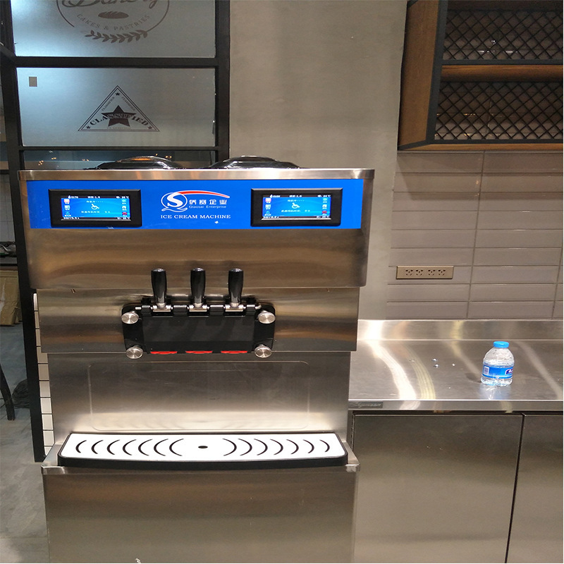 阿里数据包导入_制冷台式商用冰激凌冰淇淋机 不锈钢全自动甜筒