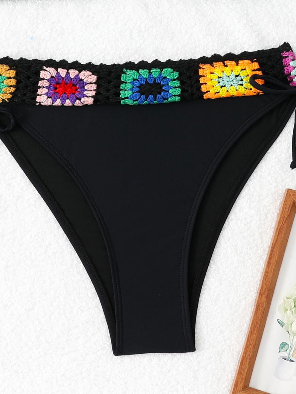 商品详情图_2025欧美新款性感纯色女士市场比基尼复古三点式