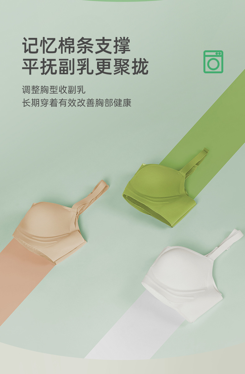 帮手描述图：无痕内衣女小胸聚拢软支撑平胸上托调整型收副乳抹胸