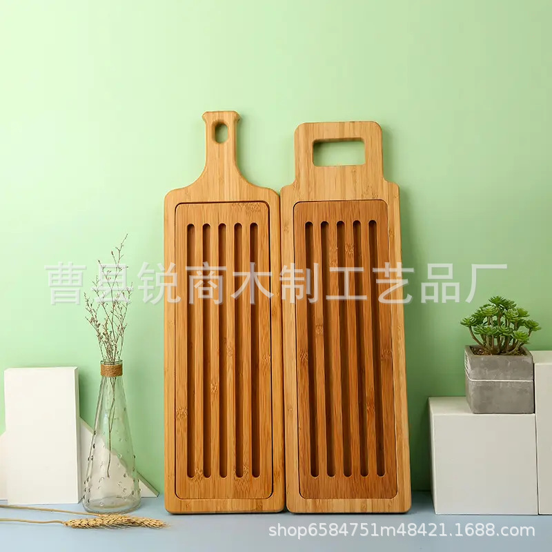 厂家直销竹制面包切板切面包用的面包屑收集盘吐司切片板BSCI
