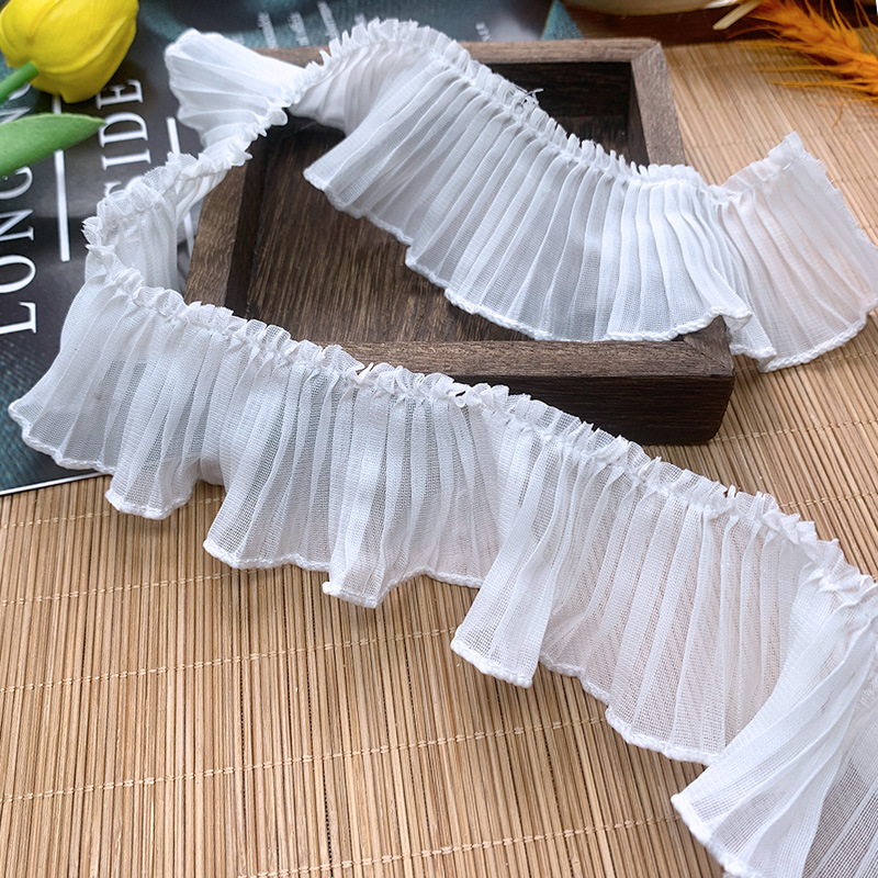 高档褶皱木耳蕾丝花边辅料