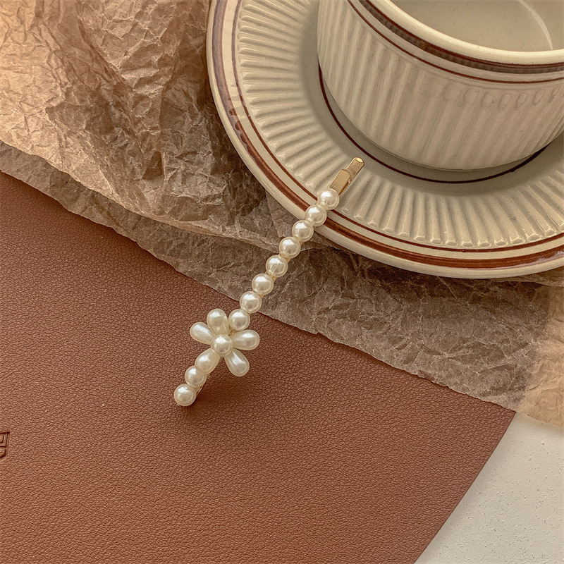 一朵花珍珠一字夹