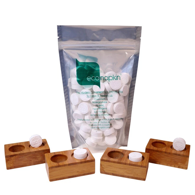 竹制压缩毛巾架桌面小颗粒洗脸巾收纳架跨境热销多孔收纳可定制