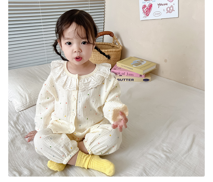 彩色波点长袖纱布套装_05