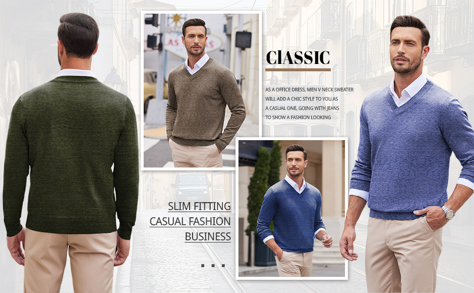 men v neck dress sweater