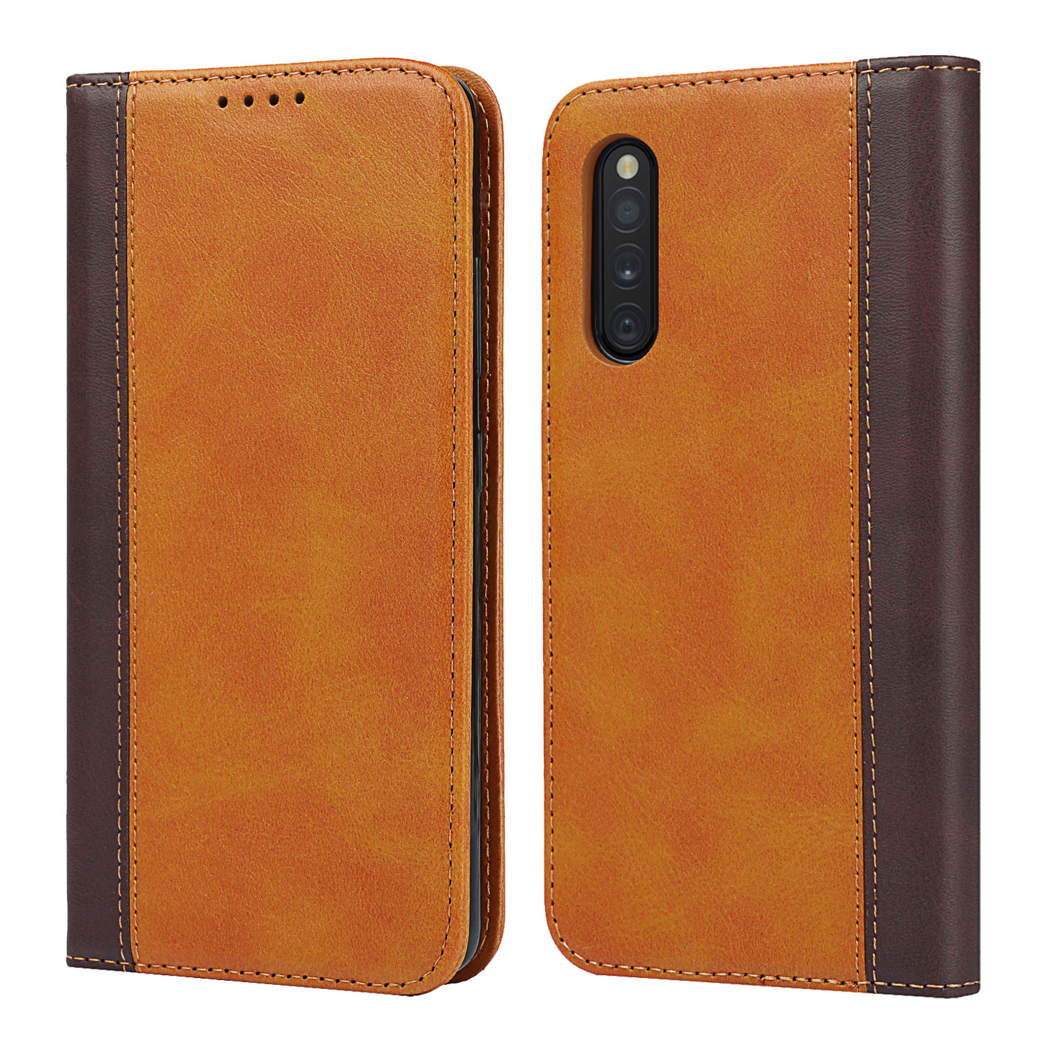 三星A41 日版 拼色小牛纹强磁皮套