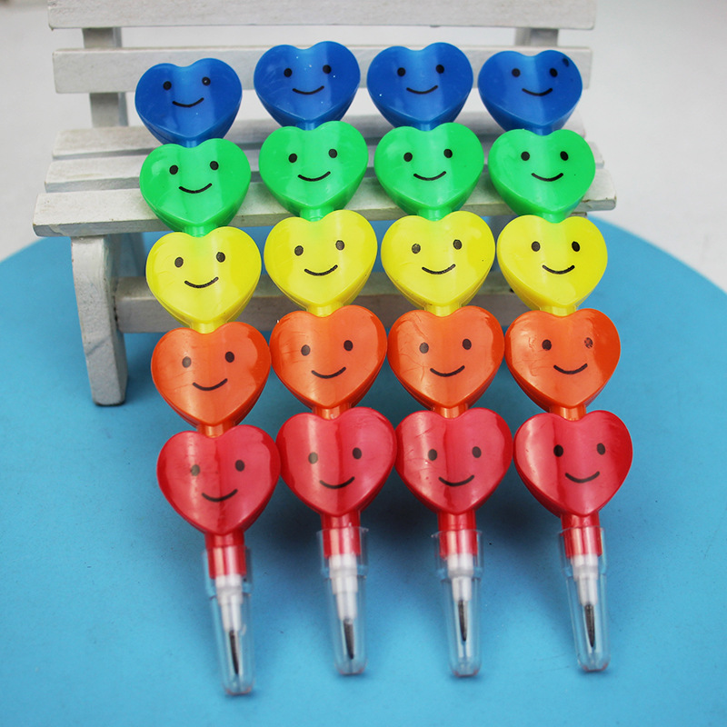 五色爱心铅笔