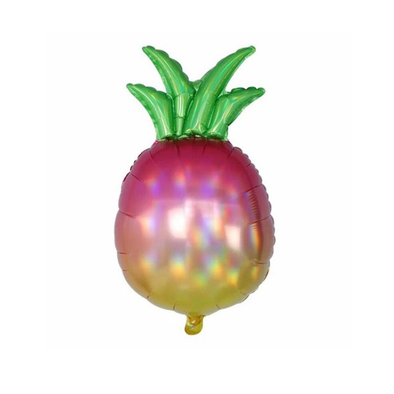 夏威夷主题派对草莓西瓜菠萝橙子造型水果气球生日铝膜气球批发_
