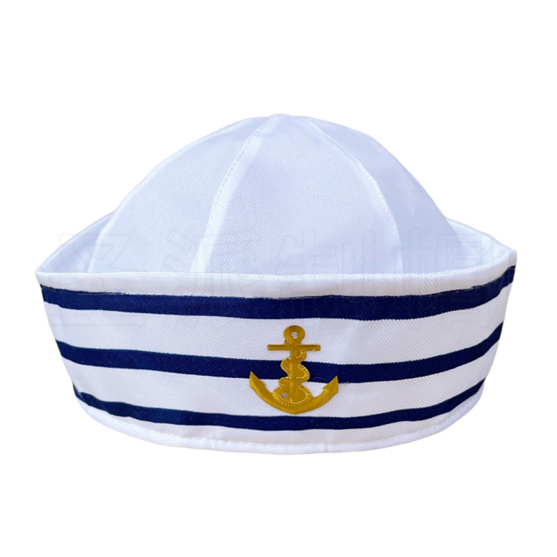 蓝白条纹水手帽2