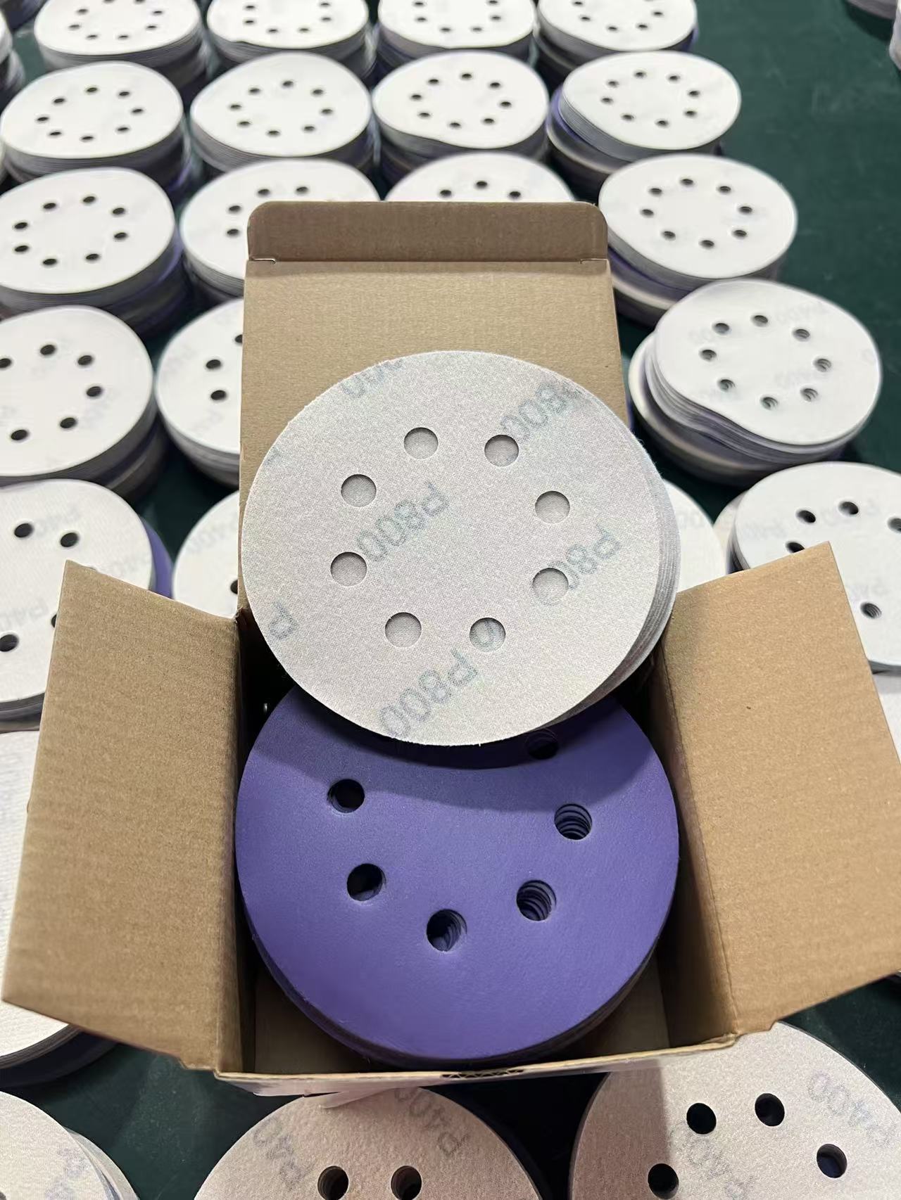 5寸8孔紫色陶瓷砂纸