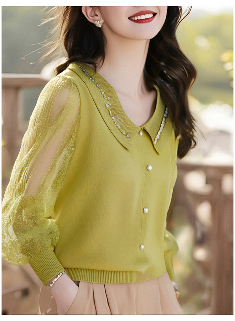 商品详情图_实拍！实拍！有大图！2025秋冬新V领针织上衣蕾