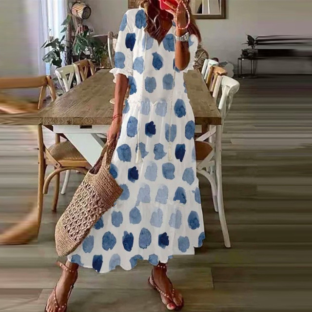 Boho-Loosen-V-Neck-Tassel-Long