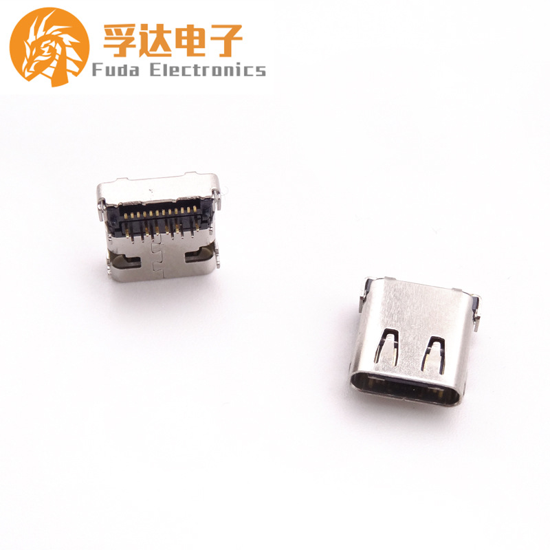 12.TYPE C24P母座前插后贴四脚插板