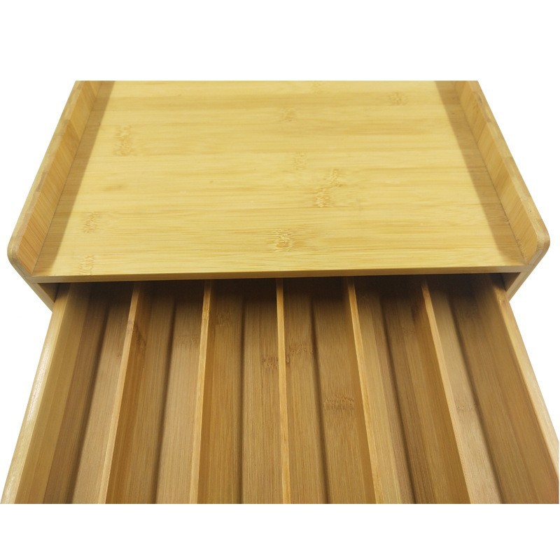 竹制收纳整理盒抽屉式多格茶叶咖啡置物盒 餐具收纳盒 批发 (