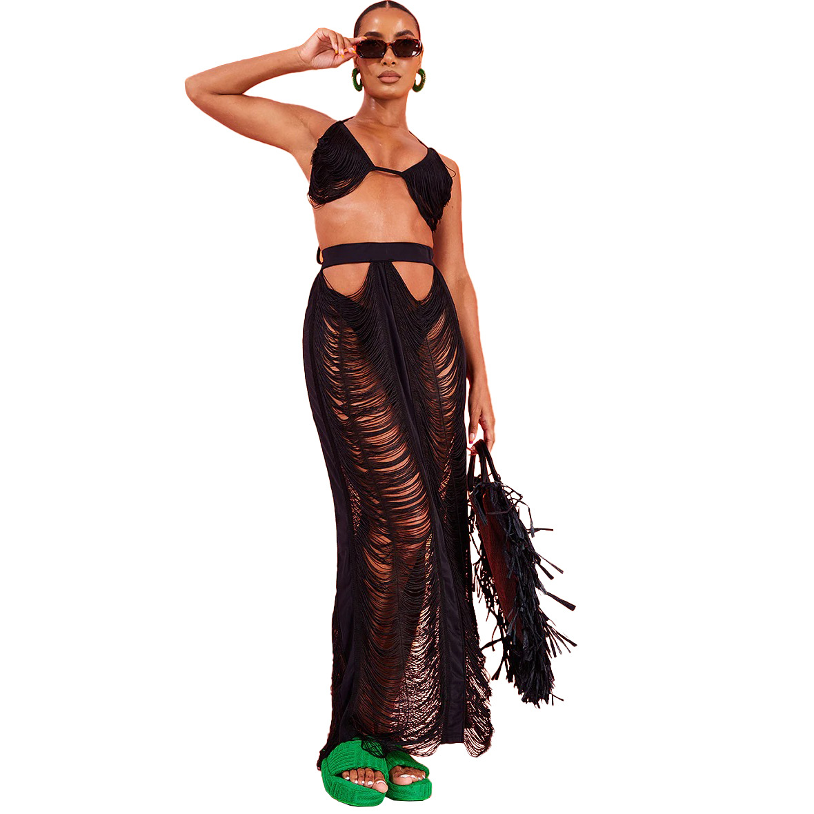 Hot Pink Draped Tassel Cut Out