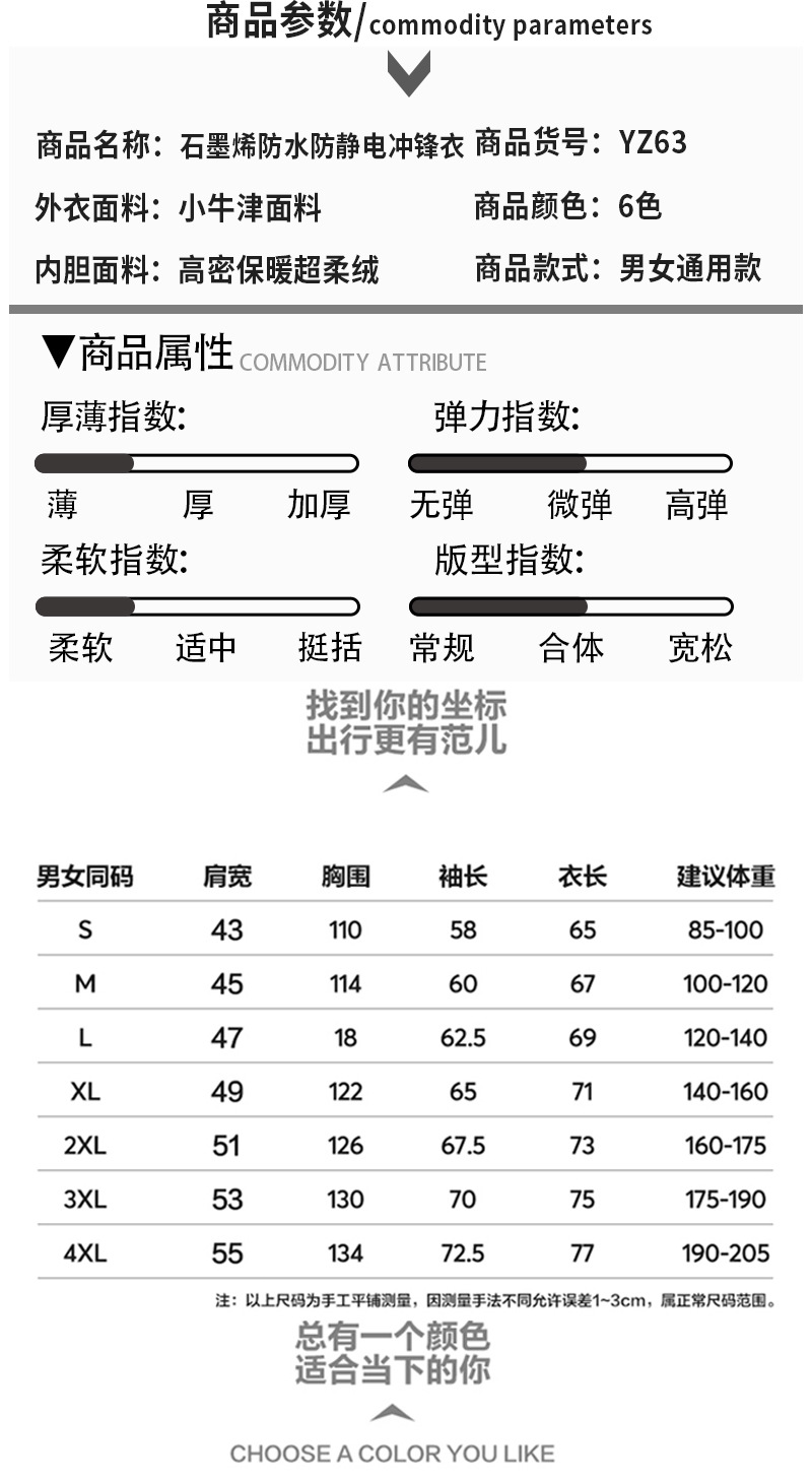 石墨烯三防冲锋衣