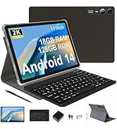 11 inch Tablet with Keyboard Android 14 2000*1200 2K Display Tablets PC, T616 Octa-Core 2.0GHz, 1...