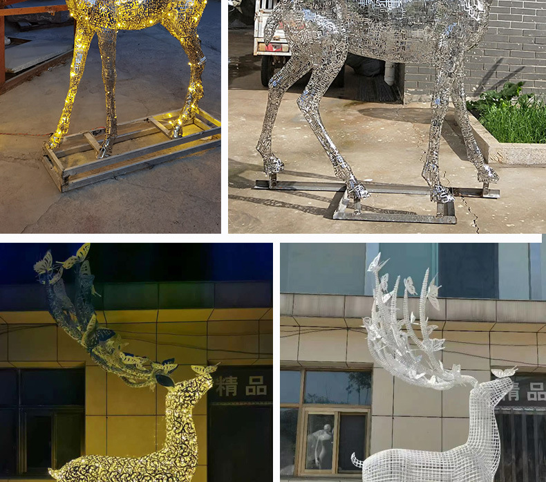 不锈钢镂空鹿雕塑_16