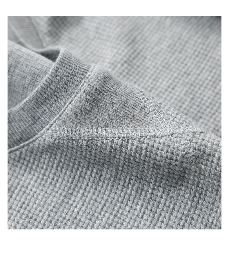 登爵男装 春夏新款220g克华夫格圆领T恤 纯色宽松简约倒三