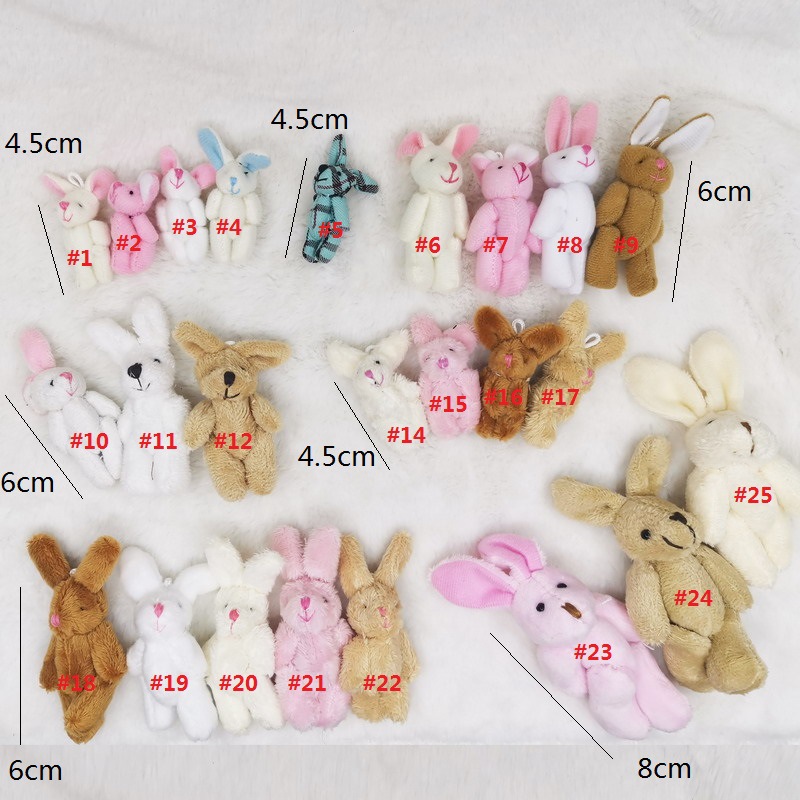 4.5cm 6cm 8cm plush rabbit bun