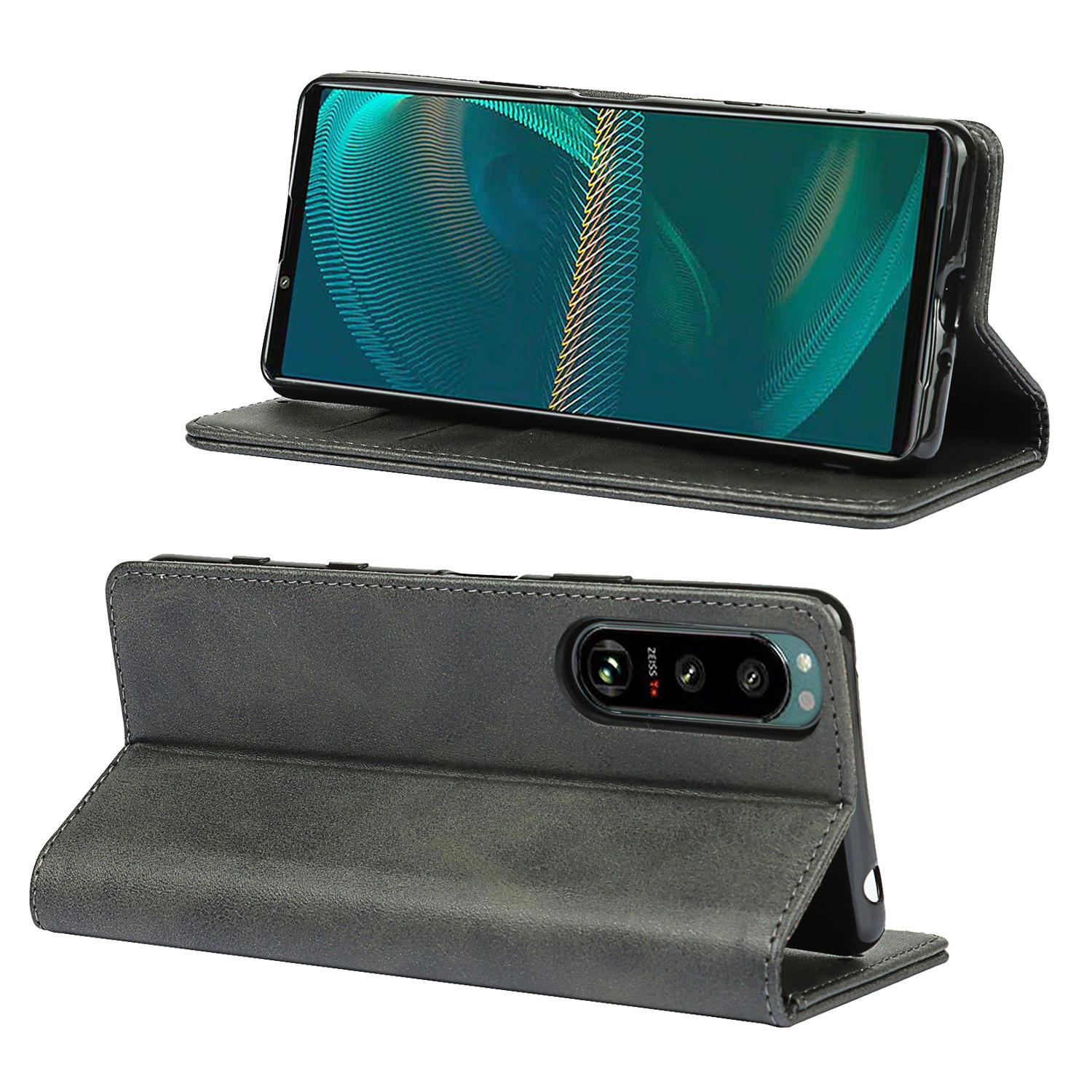 索尼 Xperia 5 III 小牛纹强磁皮套