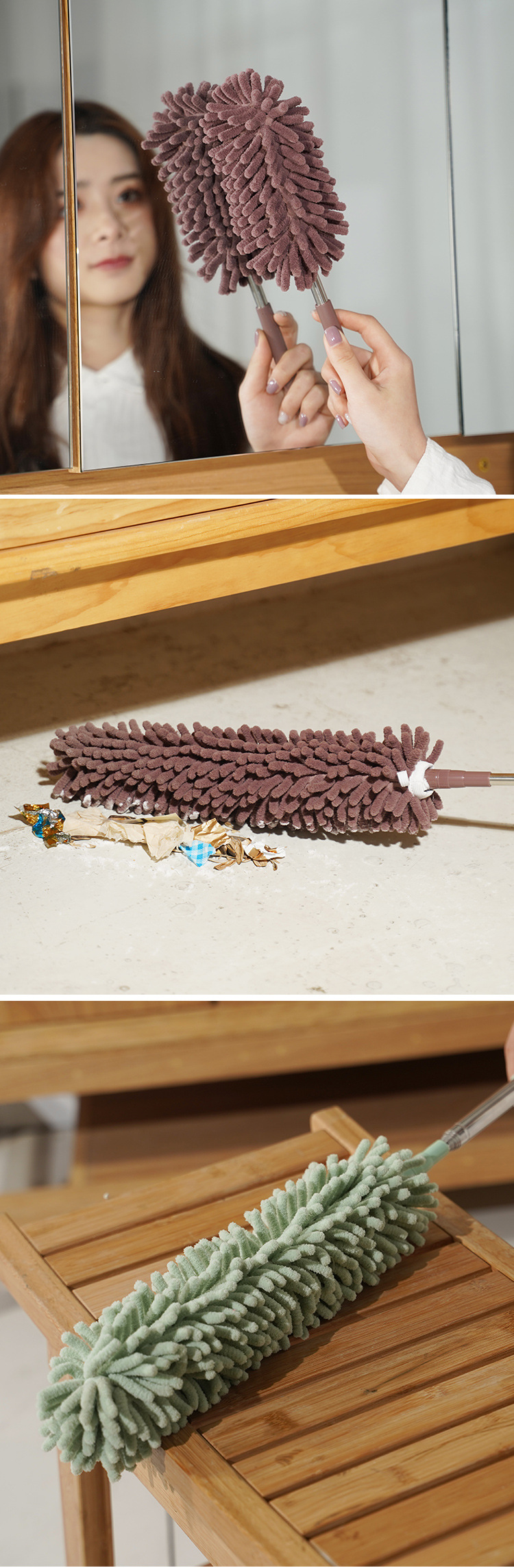 雪尼尔尘掸手柄