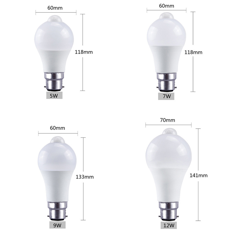 sku卡口塑包铝人体红外感应灯泡B22 A60.jpg