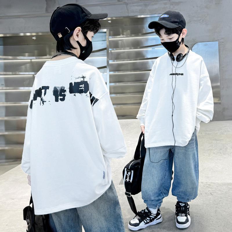 宝藏衣橱上新纯棉男童装长袖打底衫t恤潮流款百搭韩版美式洋气_