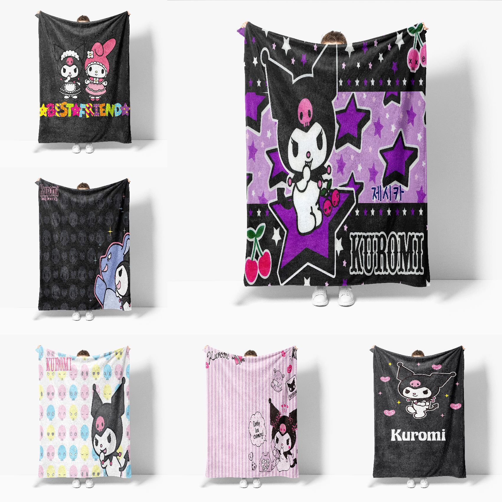 智贝主图_0三丽鸥毛毯盖毯来图制作午睡毯库洛米空调毯外贸跨