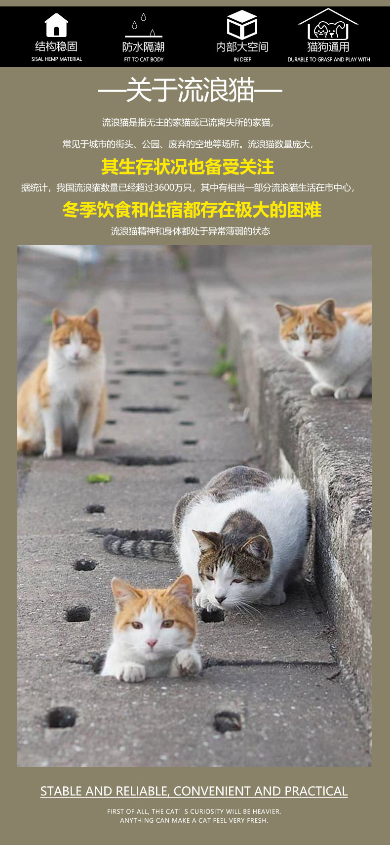保暖封闭式防水防寒猫房子爱心猫窝