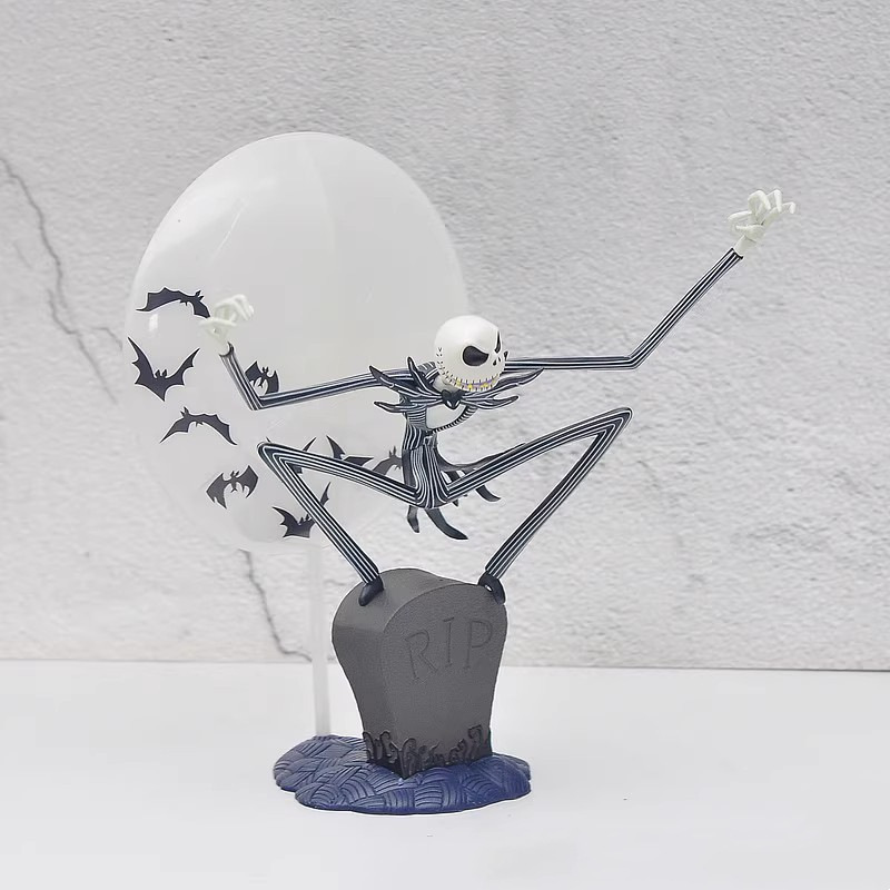 动漫周边 圣诞夜惊魂 骷髅杰克 怪诞城之夜 夜光场景摆件盒装