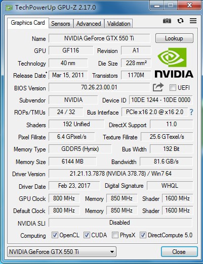 GTX550TI 6G