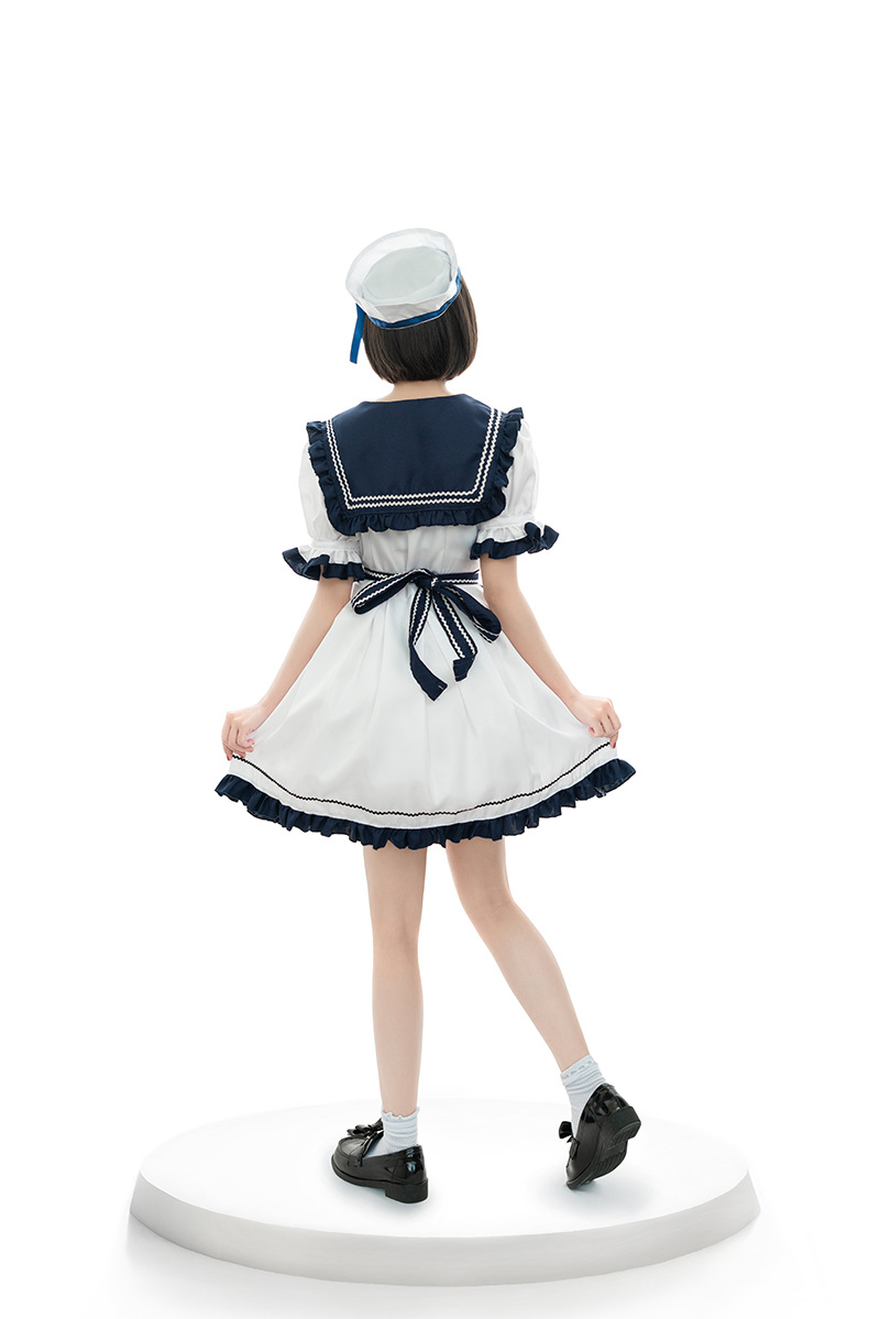 2034 海军裙 围裙 帽子 (3)