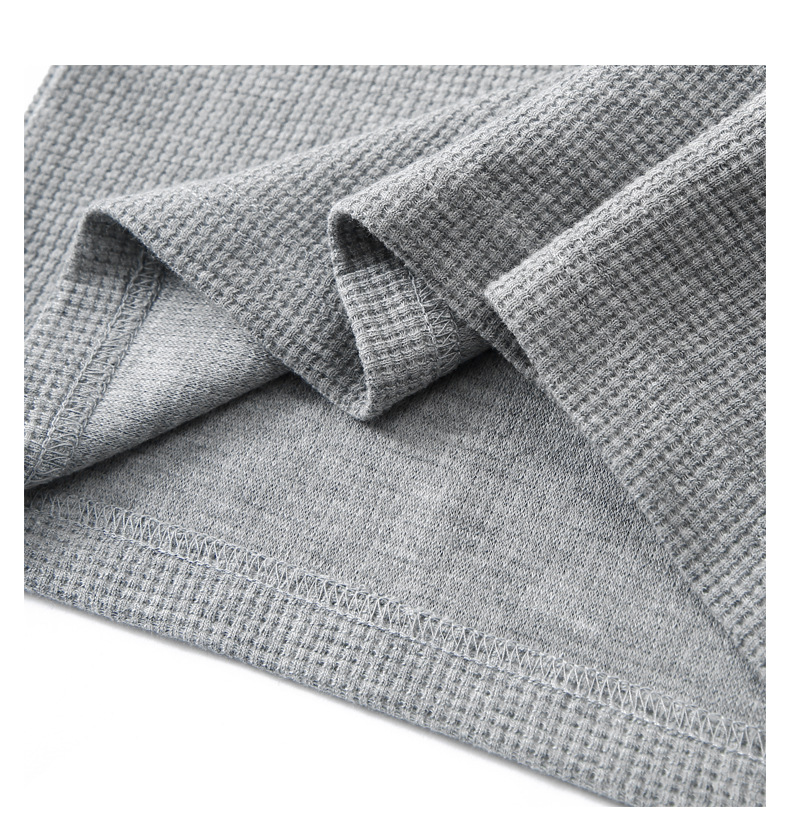 登爵男装 春夏新款220g克华夫格圆领T恤 纯色宽松简约倒三