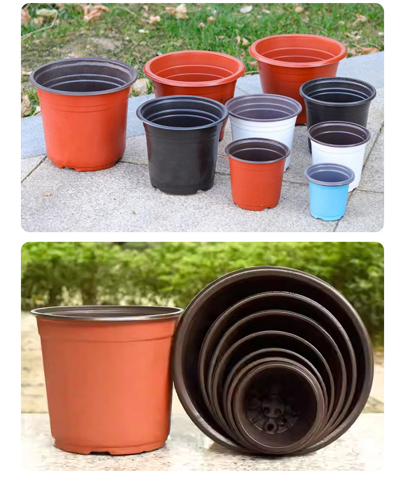 双色育苗盆,批发透气绿萝多肉花卉塑料花盆,加厚圆形双色pp塑料花盆