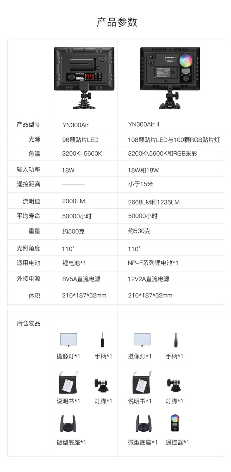 永诺YN300Air II二代轻薄LED摄影灯