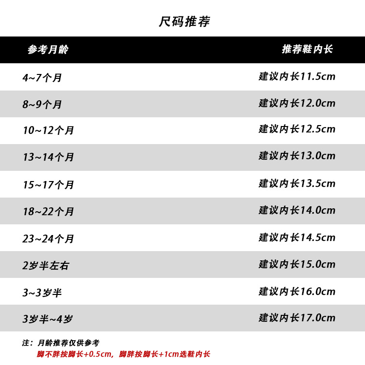 简约尺码表