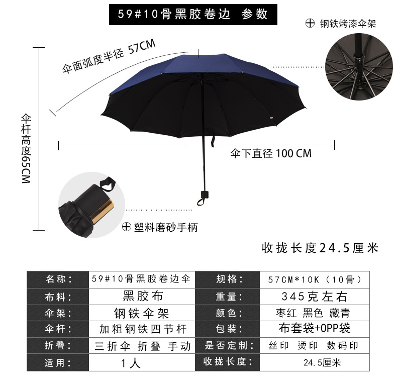 59#10骨黑胶卷边参数