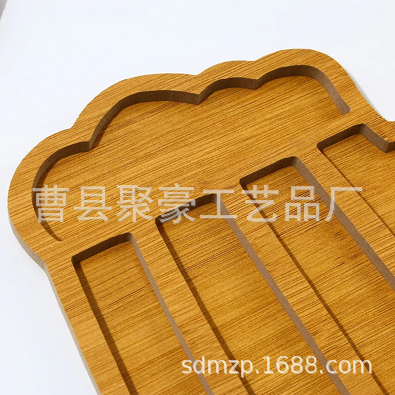 实木创意木质餐盘啤酒杯造型零食托盘下午茶干果坚果托盘批发 (