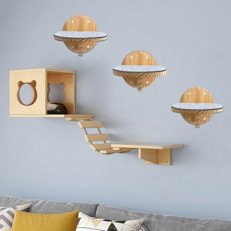 2 PCS Cat Climbing Shelf Wall 